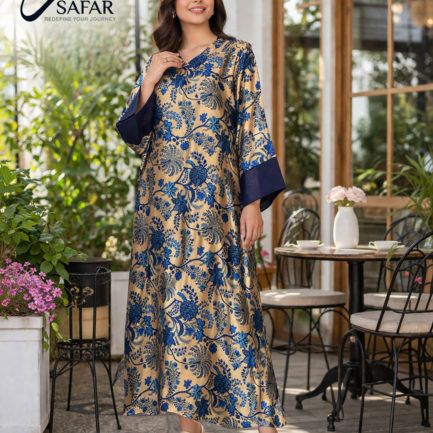 KF-2603 Gold & Blue Kaftaan