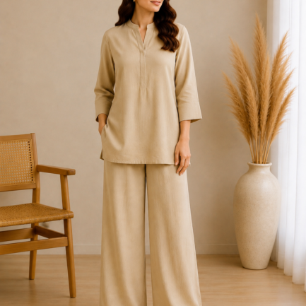Beige coord — Bubble Textured