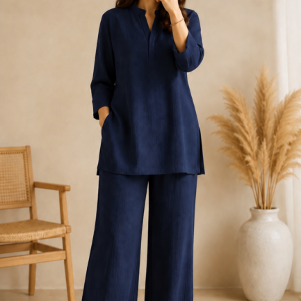 Navy Blue coord— Bubble Textured
