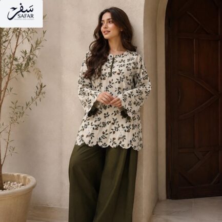 Printed shirt and Farshi shalwar