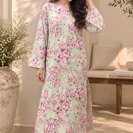Mint Bloom Floral Kurta - trouser